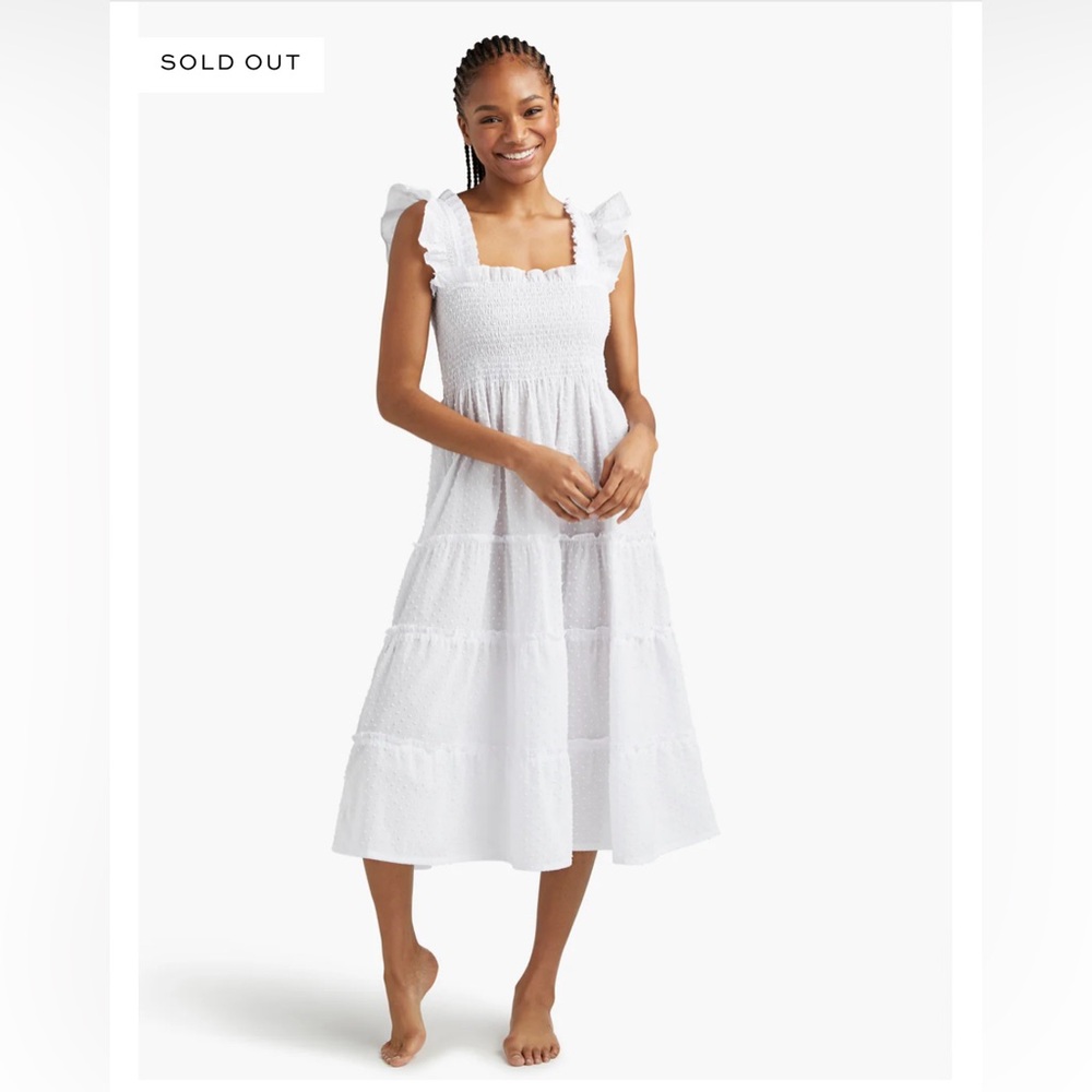 Hill House Ellie Nap Dress - White Swiss Dot, Sz XS